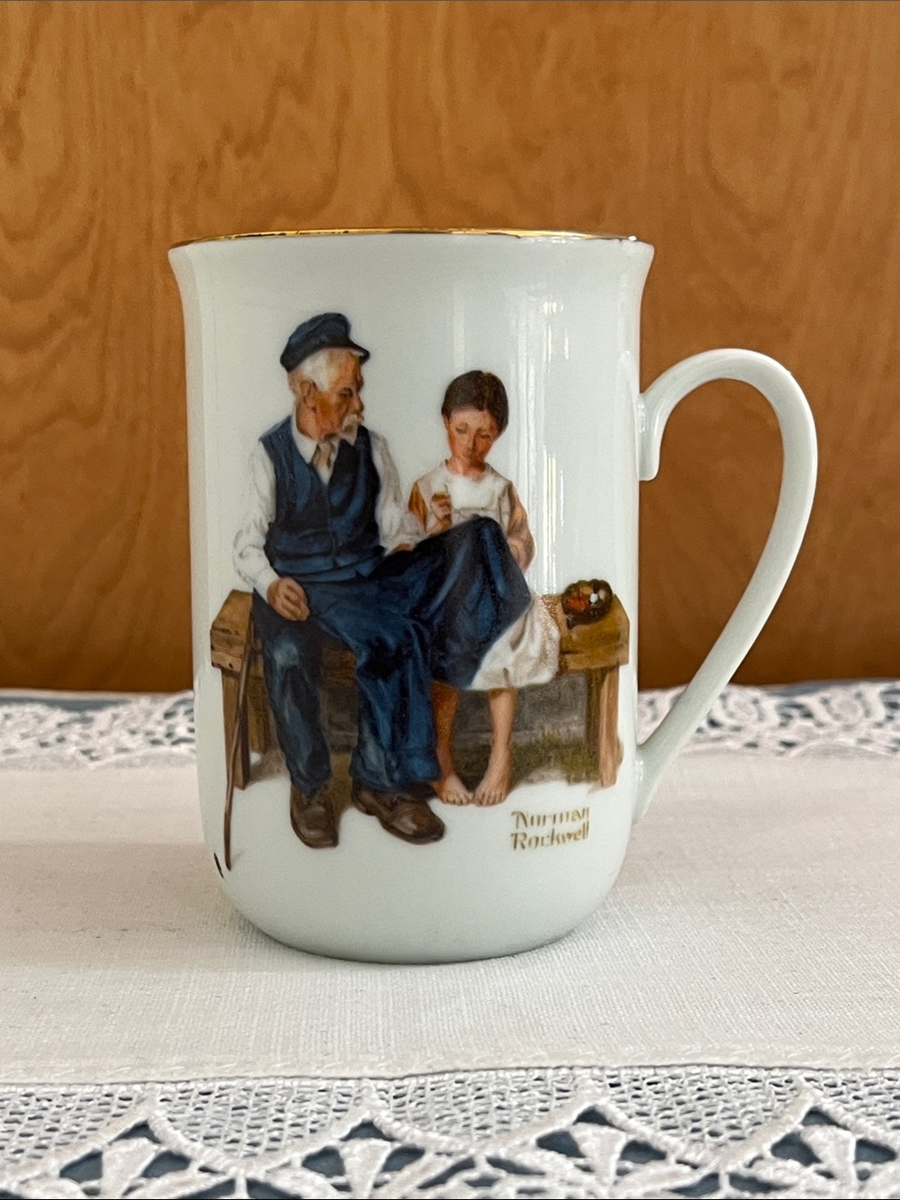 The Lighthouse Keeper's Daughter Ceramic Mug with Gold Trim - White